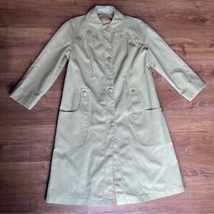 Vintage Misty Harbor Pale Green Long Trench Coat